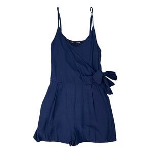 One Clothing Faux Wrap Romper Womens XS Extra Small Storm Waist Bow Playsuit